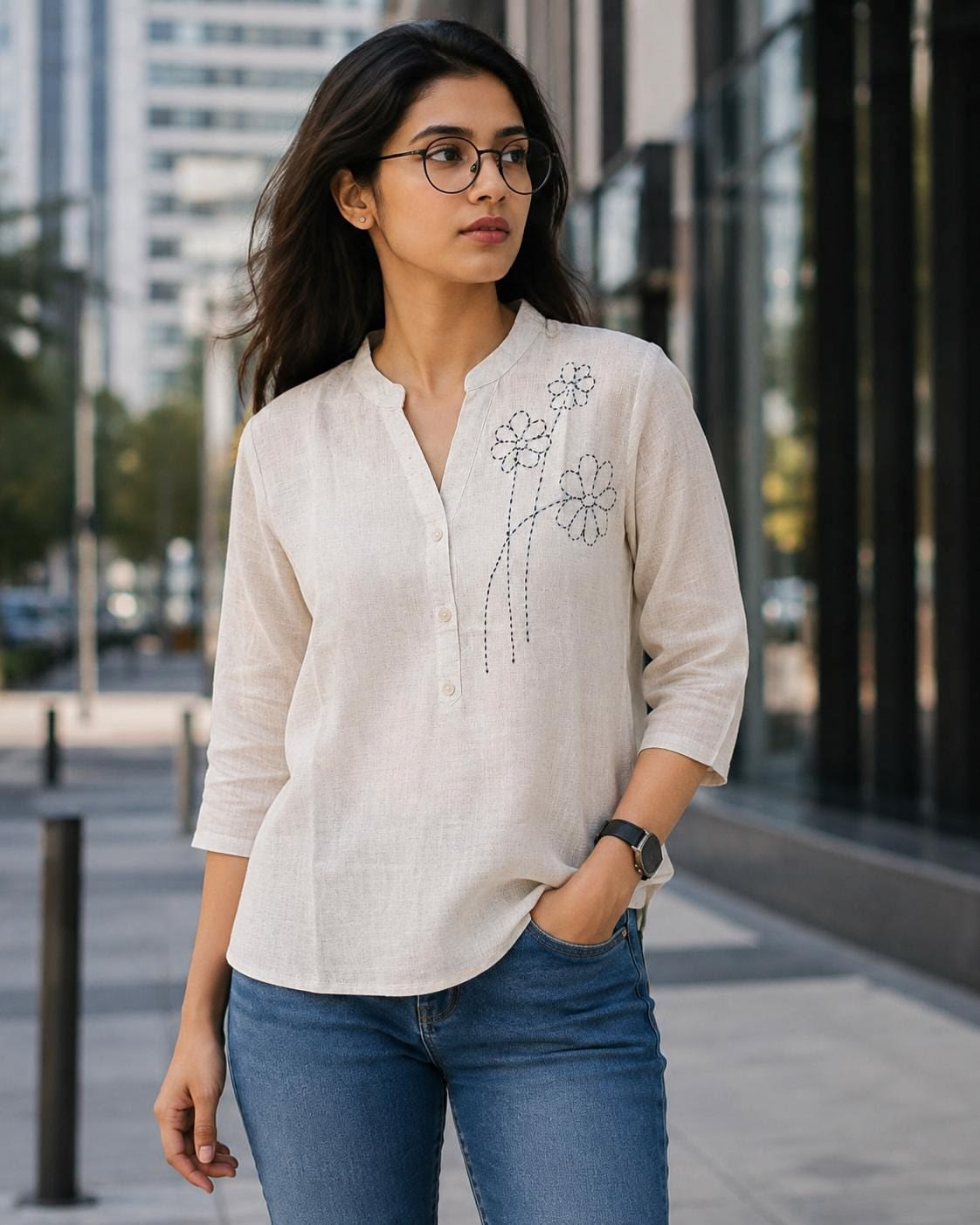 Ivory Embroidered Top